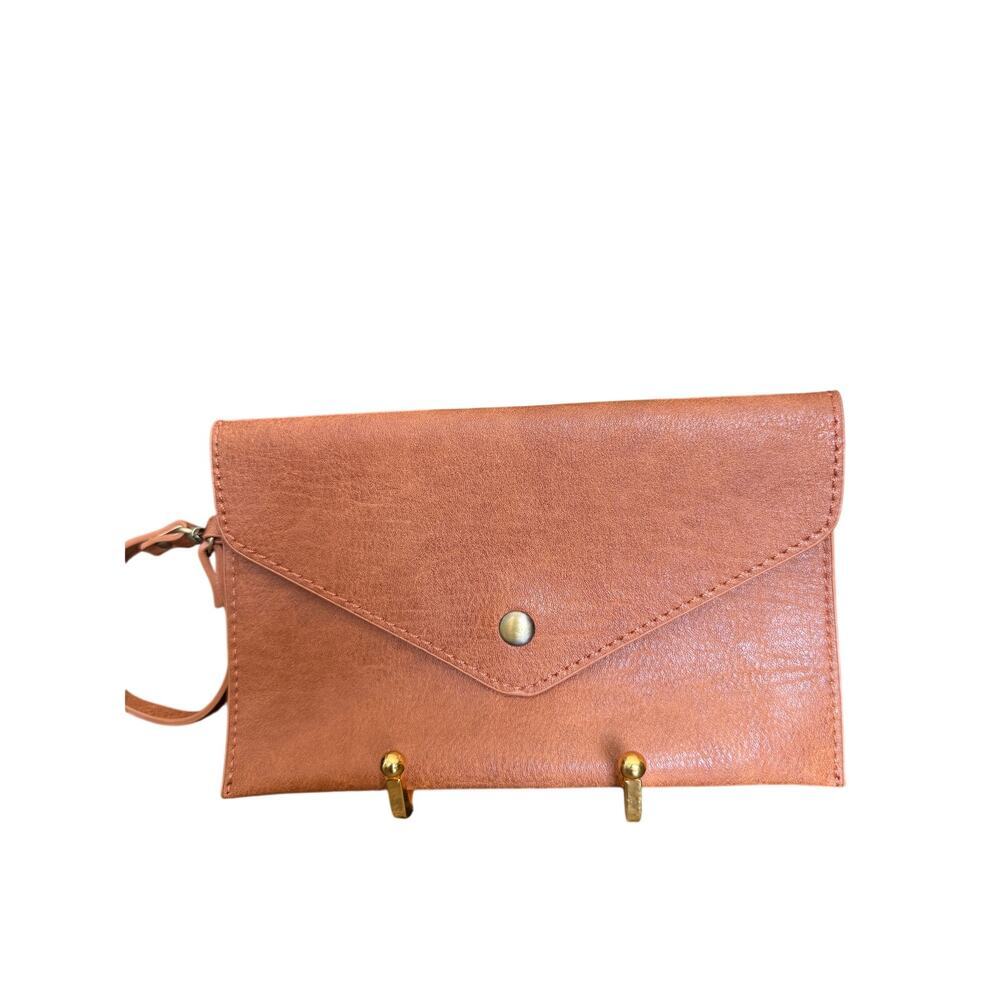 Luxurious Genuine Brown Suede Envelope Wallet Wristlet Snap Closure | NWOT
